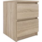 Hucoco - aster t2 - table de chevet 2 tiroirs style moderne - 40x30x30 cm - table de nuit - meuble d'appoint ...