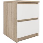 Hucoco - aster t2 - table de chevet 2 tiroirs style moderne - 40x30x30 cm - table de nuit - meuble d'appoint ...