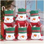 Lot de 2 pochettes dcor bonhomme de neige pour cadeaux de noel - astuceo