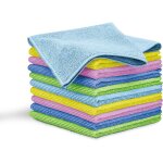 At - 3881 lot de 10 torchons de cuisine microfibres, lavette nettoyant doux, absorbants multicolore - ...
