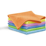 At - 3884 lot de 6 torchons de cuisine microfibres, lavette nettoyant doux, absorbants multicolore - ...