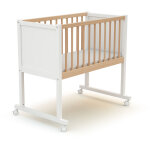 Les tendances ? berceau en bois h�tre massif 86x58, 5x80 cm ? matelas 40x80 cm inclus ? roulettes pour ...