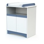 Les tendances - at4 - commode  langer 2 portes, 1 niche cotillon en bois