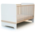 Lit b�b� �volutif 70 x 140 cm en h�tre massif et panneaux agglom�r�s ? c�t�s escamotables pour autonomie ...