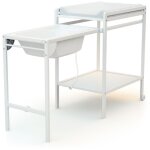 Les tendances - at4 - table  langer avec baignoire essentiel en bois