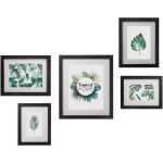 Set de 5 cadres tropical bois et verre atmosphera cr�ateur d'int�rieur