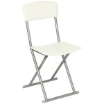 Atmosphera - chaise pliante pvc simili blanche five