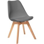 Atmosphera - chaise 'baya' gris fonc avec pieds en htre - design lgant par crateur d'intrieur