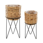 Lot de 2 cache - pots sur pied 'hya' 54cm naturel