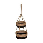 Lot de 2 cache - pots suspendus 'cuba' 68cm noir