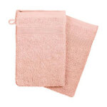 Lot de 2 gants de toilette 'confort' 15x21cm rose