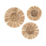 Lot de 3 dcorations murales 'raphia' 35cm naturel
