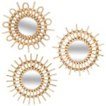 Lot de 3 miroirs rotin soleil d28