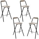 Lot de 4 chaises de bar pliante louna - h. 97, 5 cm