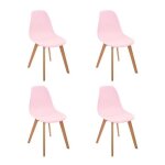 Atmosphera - lot de 4 chaises enfant scandinave 58cm rose