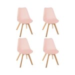 Lot de 4 chaises scandinave baya 81cm rose poudré Lot de 4 chaises scandinave baya 81cm rose poudré