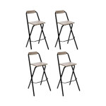 Atmosphera - lot de 4 tabourets de bar 'louna' naturel trend