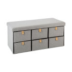 Banquette pliable 6 tiroirs 'sude' 76cm gris