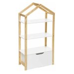 Bibliothèque 3 Étagères enfant maison 120cm blanc Bibliothèque 3 Étagères enfant maison 120cm blanc