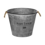 Cache - pot en fer design 'zinc' 49cm gris