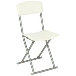 Atmosphera - chaise pliante pvc simili blanche five