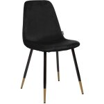 Atmosphera - chaise en velours tyka pieds métal noire Atmosphera - chaise en velours tyka pieds métal noire