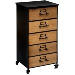 Chiffonnier baris noir 5 tiroirs atmosphera crateur d'intrieur