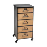 Chiffonnier design 5 tiroirs 'baris' 87cm noir