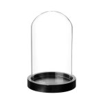 Atmosphera - cloche dcorative en verre 'shine' 29cm noir