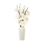 Atmosphera - composition florale avec vase 'magnolia' 73cm blanc