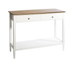 Atmosphera - console 2 tiroirs en bois 'solen' 110cm blanc