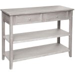 Atmosphera - console 2 tiroirs charme bois blanchi l110cm crateur d'intrieur