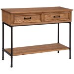 Atmosphera - console 2 tiroirs bois et m�tal danik