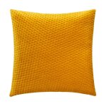 Coussin d�co en velours 'dolce' 40x40cm ocre