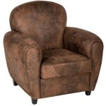Atmosphera - fauteuil club marron stanis