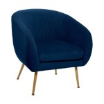 Atmosphera - fauteuil design en velours 'solaro' 78cm bleu