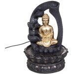 Atmosphera - fontaine  eau bouddha en rsine dore d 20 x h 27 cm