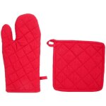 Manteau et poigne rouges - coton rsistant - cuisine & barbecue