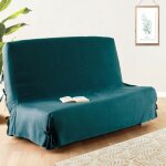 Atmosphera - housse de clic clac 140x200 cm bleu canard coton Atmosphera - housse de clic clac 140x200 cm bleu canard coton