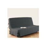 Housse de clic clac 140x200 cm gris fonc� 100% coton