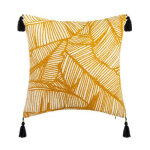 Housse de coussin imprimée 'tropique' 40x40cm or Housse de coussin imprimée 'tropique' 40x40cm or