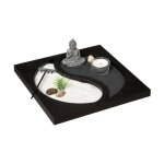 Jardin zen bouddha 'ying yang' 23cm noir