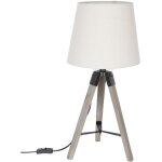 Atmosphera - lampe en bois trépied runo - h. 58 cm Atmosphera - lampe en bois trépied runo - h. 58 cm