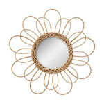 Atmosphera - miroir dco en rotin 'fleur' 38cm naturel