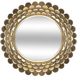 Atmosphera - grand miroir mural fleur or en mtal d 91 cm