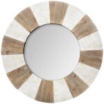 Atmosphera - miroir jade relief en bois d90cm crateur d'intrieur