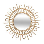 Miroir mural en rotin 'soleil' 50cm naturel Miroir mural en rotin 'soleil' 50cm naturel