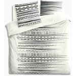 Parure de lit en coton motif ethnique 2 personnes - noir et blanc - 240 x 220 cm - livraison gratuite ...