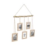 P�le m�le 5 photos bois 'suspendu' 60cm naturel