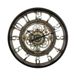 Pendule murale m�canique 'vintage' 50cm gris